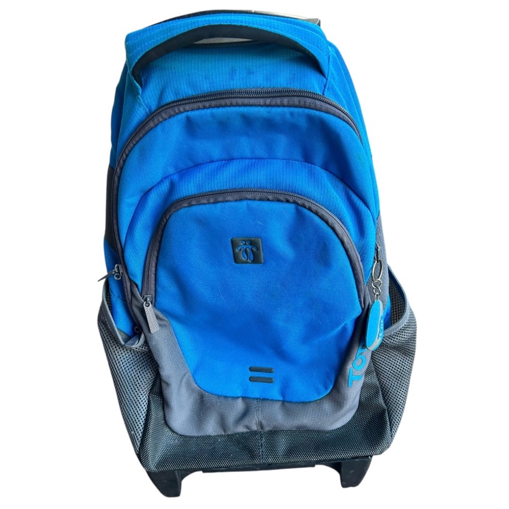 Blue Men's Backpack with Gray Accent Panels - Unbranded